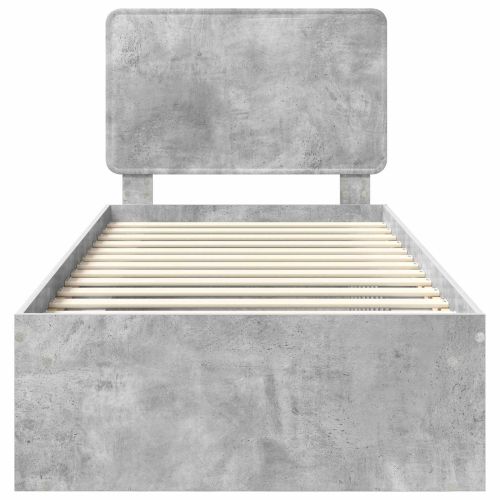 Рамка за легло Бетоново сиво 90 x 190 cm Солидно борово дърво
