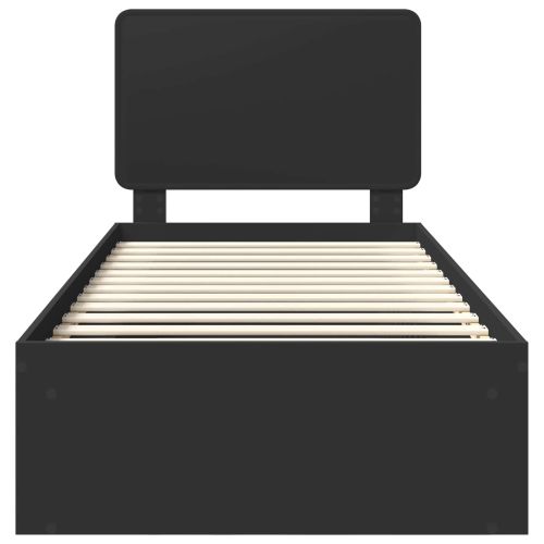 Рамка за легло с таблото Черно 75 x 190 cm Солидно борово дърво
