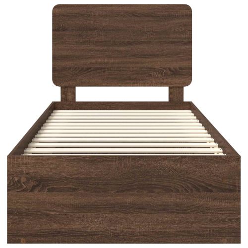 Рамка за легло Кафяв дъб 75 x 190 cm Солидно борово дърво