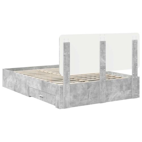 Рамка за легло Циментено сиво 140 x 200 cm Инженерно дърво