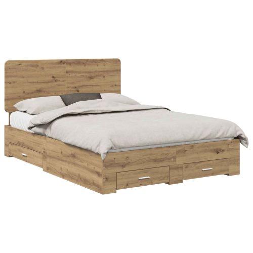 Рамка за легло с таблото Дъб 140 x 190 cm Инженерно дърво