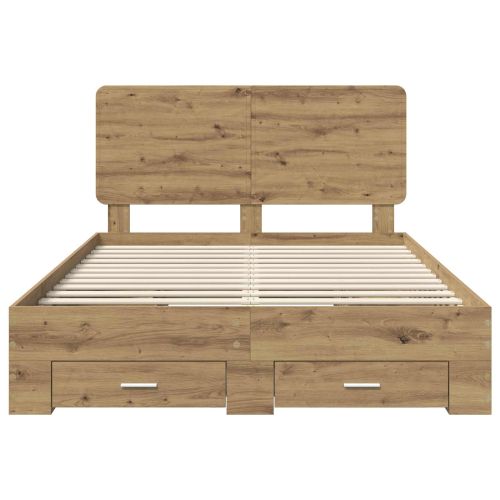 Рамка за легло с таблото Дъб 140 x 190 cm Инженерно дърво