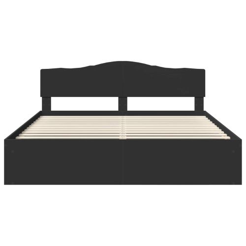 Рамка за легло Черно 200 x 200 cm Солидно борово дърво