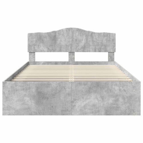 Рамка за легло Бетон 140 x 190 cm Солидно борово дърво