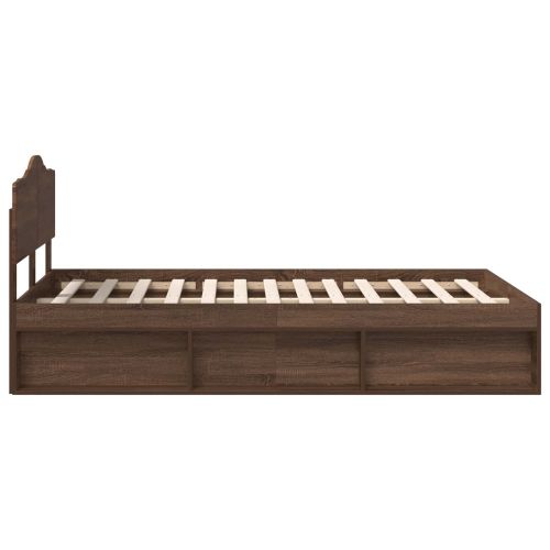 Рамка за легло Кафяв дъб 120 x 190 cm Солидно борово дърво