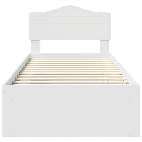 Рамка за легло с таблото Бяло 100 x 200 cm Солидно борово дърво