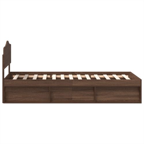 Рамка за легло Кафяв дъб 90 x 200 cm Солидно борово дърво