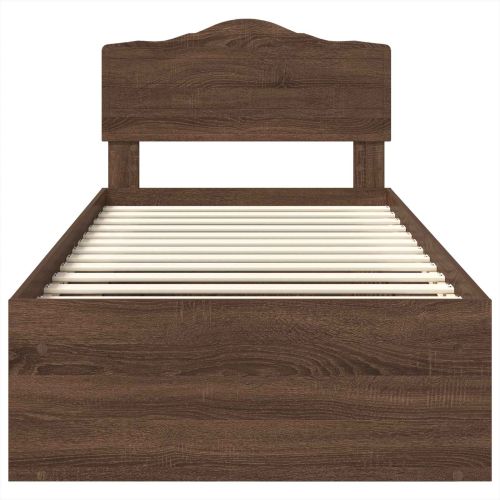 Рамка за легло Кафяв дъб 90 x 190 cm Солидно борово дърво
