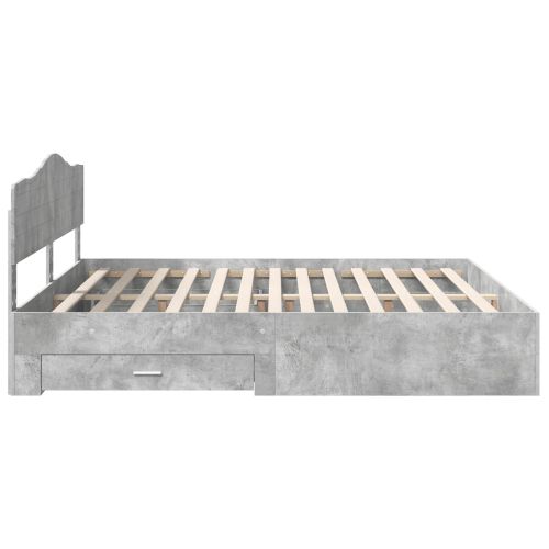 Рамка за легло Циментено сиво 200 x 200 cm Инженерно дърво