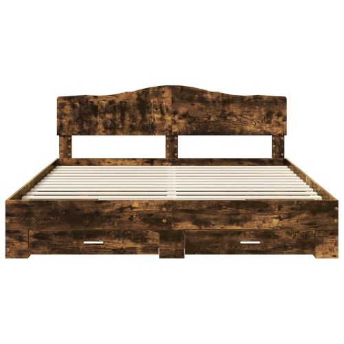 Рамка за легло с таблото Димян дъб 200 x 200 cm Инженерно дърво