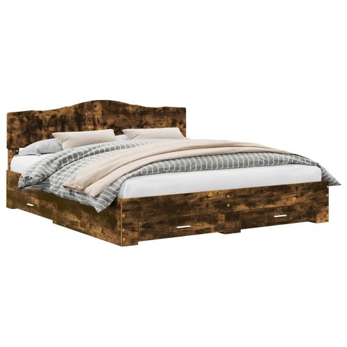 Рамка за легло с таблото Димян дъб 180 x 200 cm Инженерно дърво