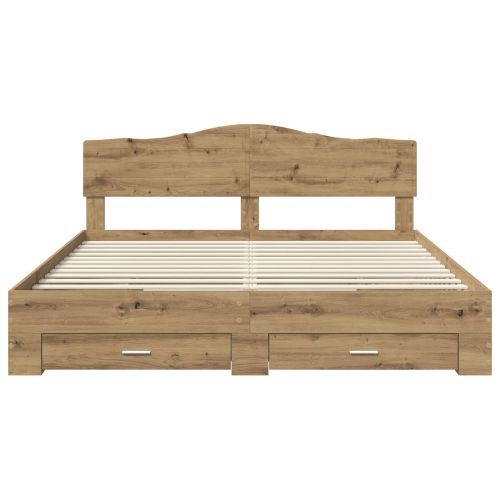 Рамка за легло с таблото Дъб 180 x 200 cm Инженерно дърво