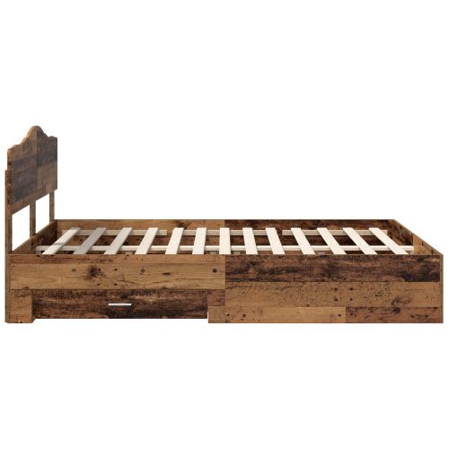 Рамка за легло Старо дърво 140 x 190 cm Инженерно дърво