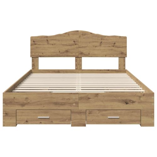 Рамка за легло с таблото Дъб 140 x 190 cm Инженерно дърво