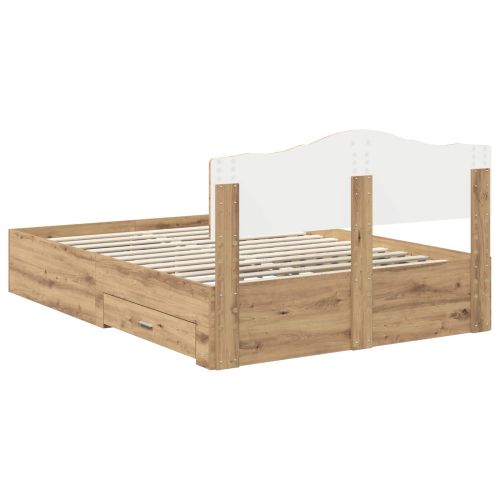 Рамка за легло с таблото Дъб 140 x 190 cm Инженерно дърво