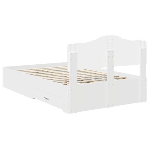 Рамка за легло с таблото Бяло 135 x 190 cm Инженерно дърво