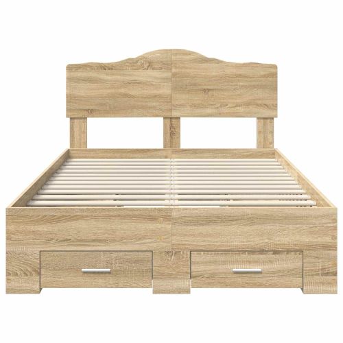Рамка за легло Сонома дъб 135 x 190 cm Инженерно дърво