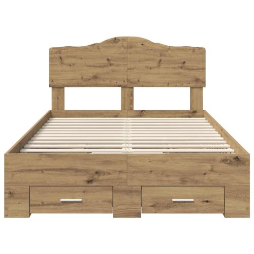 Рамка за легло с таблото Дъб 135 x 190 cm Инженерно дърво