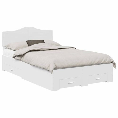 Рамка за легло с таблото Бяло 120 x 190 cm Инженерно дърво