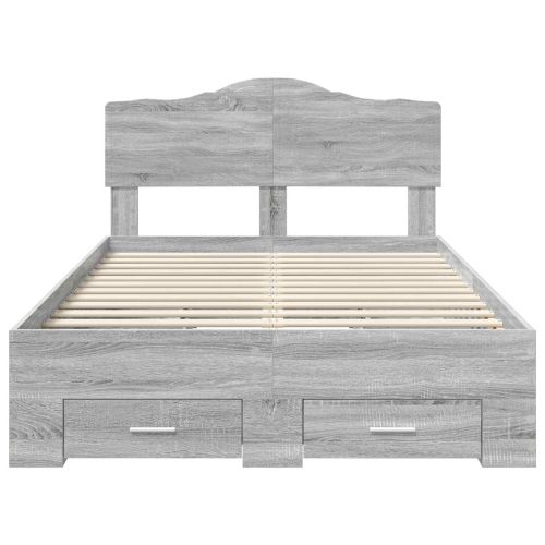 Рамка за легло Сив Сонома 120 x 190 cm Инженерно дърво