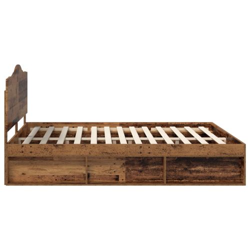 Рамка за легло Старо дърво 200 x 200 cm Солидно борово дърво