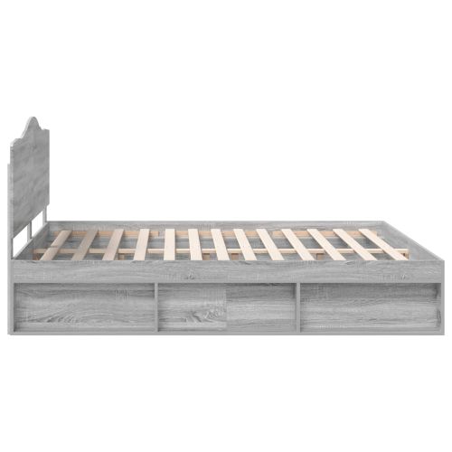 Рамка за легло Сив Сонома 180 x 200 cm Солидно борово дърво