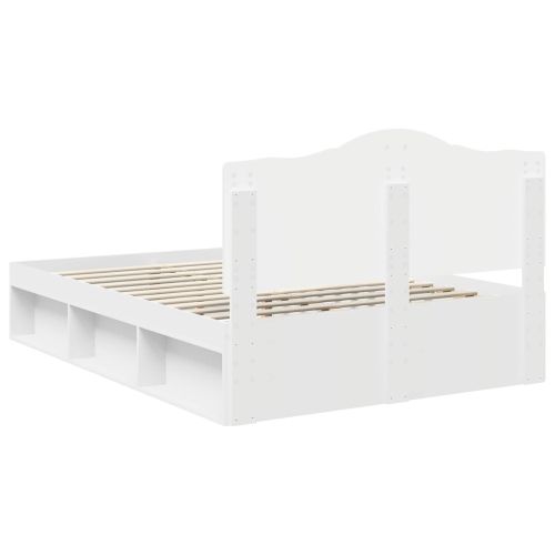 Рамка за легло с таблото Бяло 160 x 200 cm Солидно борово дърво
