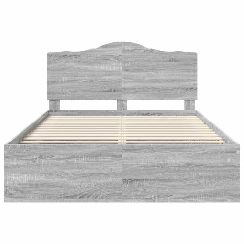 Рамка за легло Сив Сонома 160 x 200 cm Солидно борово дърво