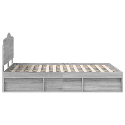 Рамка за легло Сив Сонома 150 x 200 cm Солидно борово дърво