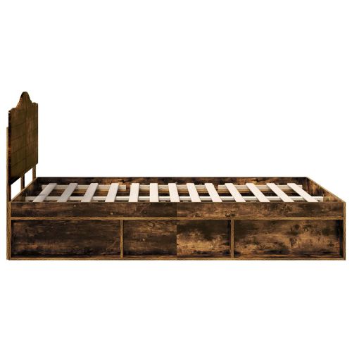 Рамка за легло Димян дъб 140 x 190 cm Солидно борово дърво