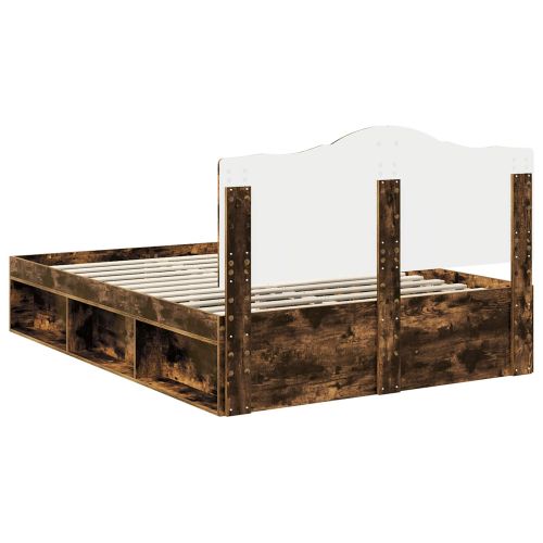 Рамка за легло Димян дъб 140 x 190 cm Солидно борово дърво