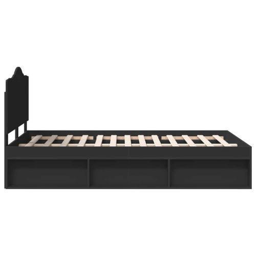 Рамка за легло Черно 135 x 190 cm Солидно борово дърво