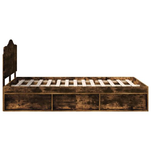 Рамка за легло Димян дъб 120 x 190 cm Солидно борово дърво