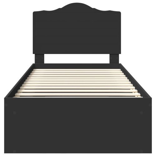 Рамка за легло Черно 100 x 200 cm Солидно борово дърво