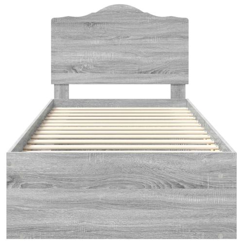 Рамка за легло Сив Сонома 100 x 200 cm Солидно борово дърво