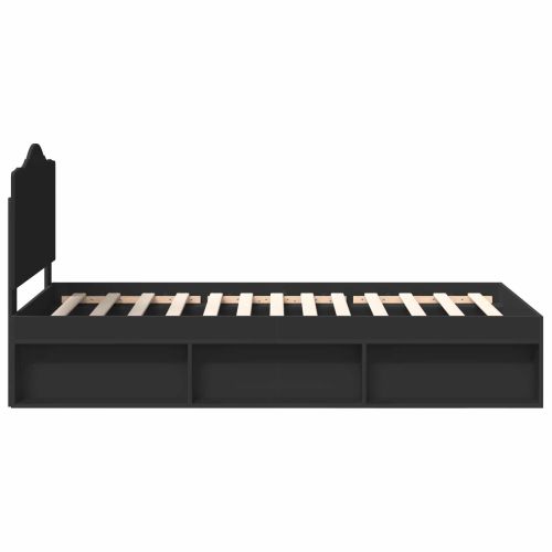 Рамка за легло с таблото Черно 90 x 200 cm Солидно борово дърво