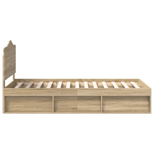 Рамка за легло Сонома дъб 90 x 200 cm Солидно борово дърво