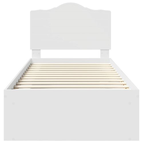 Рамка за легло с таблото Бяло 90 x 190 cm Солидно борово дърво