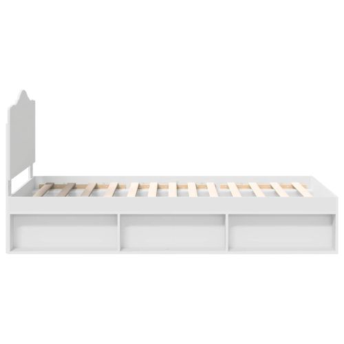 Рамка за легло с таблото Бяло 90 x 190 cm Солидно борово дърво