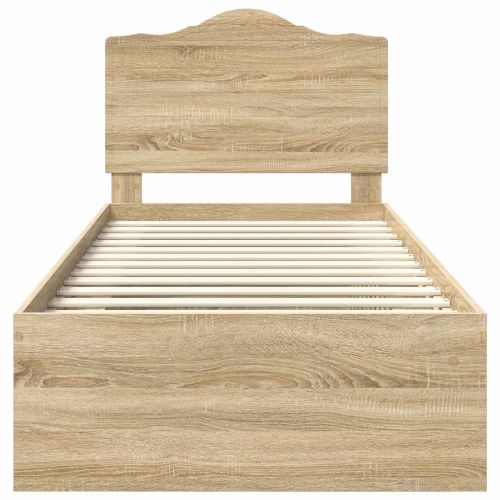 Рамка за легло Сонома дъб 75 x 190 cm Солидно борово дърво