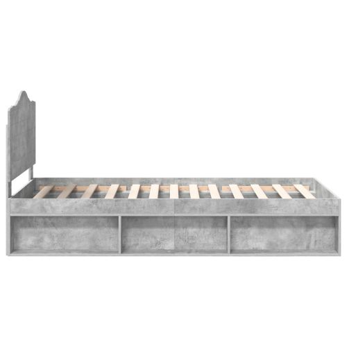 Рамка за легло Бетоново сиво 75 x 190 cm Солидно борово дърво
