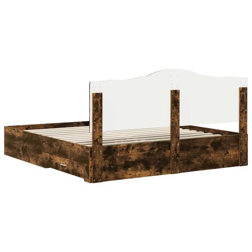 Рамка за легло с таблото Димян дъб 200 x 200 cm Инженерно дърво