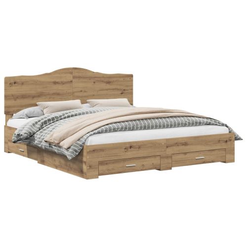 Рамка за легло с таблото Дъб 180 x 200 cm Инженерно дърво