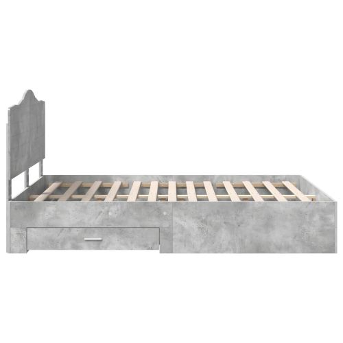 Рамка за легло Циментено сиво 150 x 200 cm Инженерно дърво