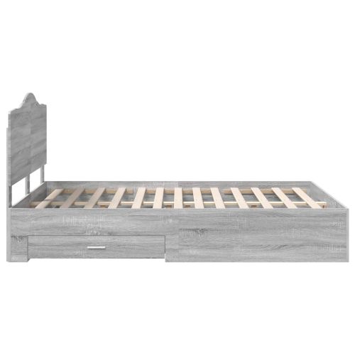 Рамка за легло Сив Сонома 150 x 200 cm Инженерно дърво