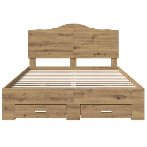 Рамка за легло с таблото Дъб 140 x 190 cm Инженерно дърво