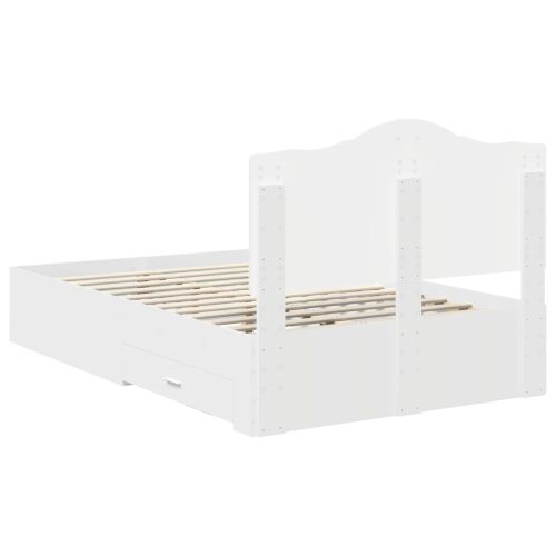 Рамка за легло с таблото Бяло 135 x 190 cm Инженерно дърво