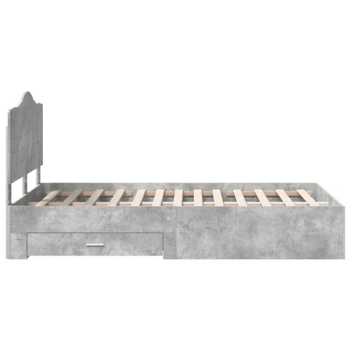 Рамка за легло Циментено сиво 135 x 190 cm Инженерно дърво