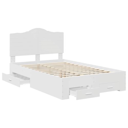 Рамка за легло с таблото Бяло 120 x 190 cm Инженерно дърво