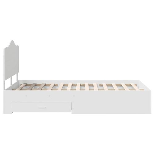 Рамка за легло с таблото Бяло 120 x 190 cm Инженерно дърво